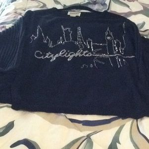 Women sweater black color with silver beads